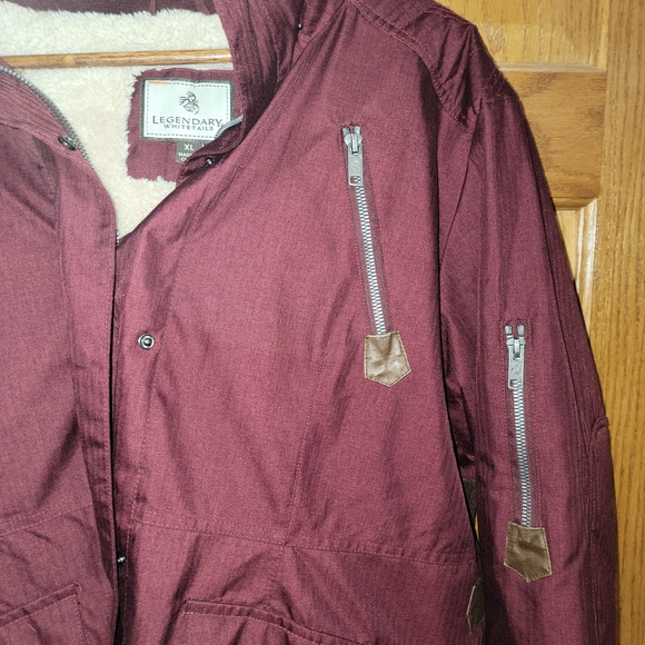 Womens Burgundy Winter Jacket - Picture 3 of 5